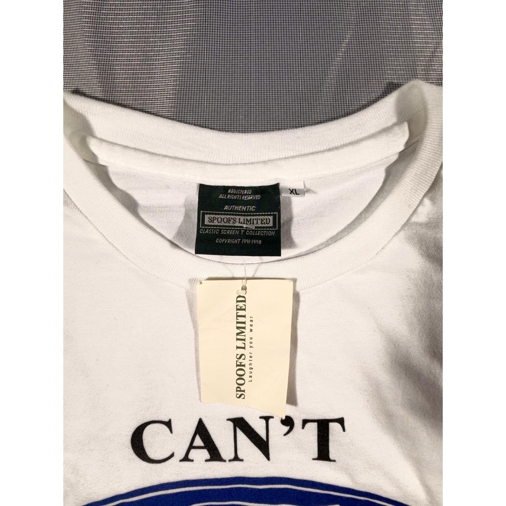 Vintage Can't Afford Lately Spoofs Limited White Short Sleeve Shirt Size XL NEW - Picture 5 of 9